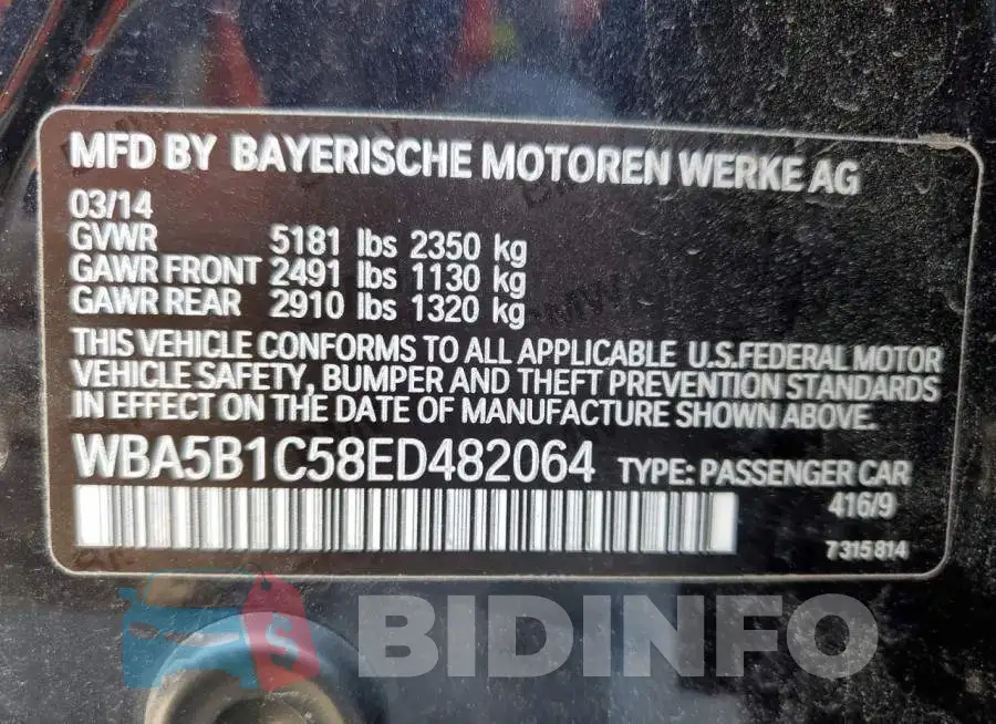 WBA5B1C58ED482064 Photo# 12