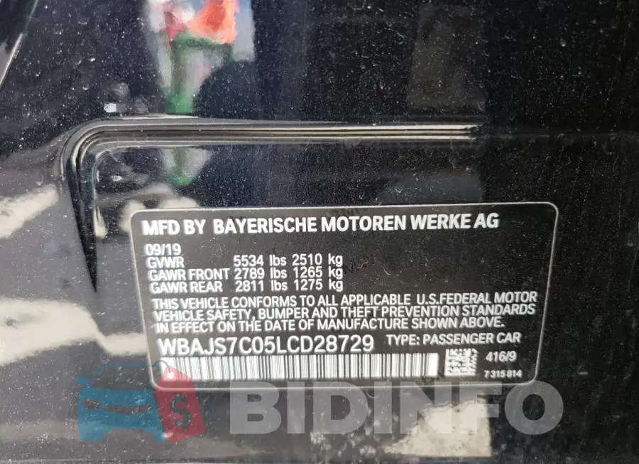 WBAJS7C05LCD28729 Photo# 12