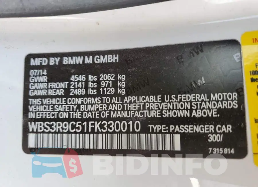 WBS3R9C51FK330010 Photo# 12