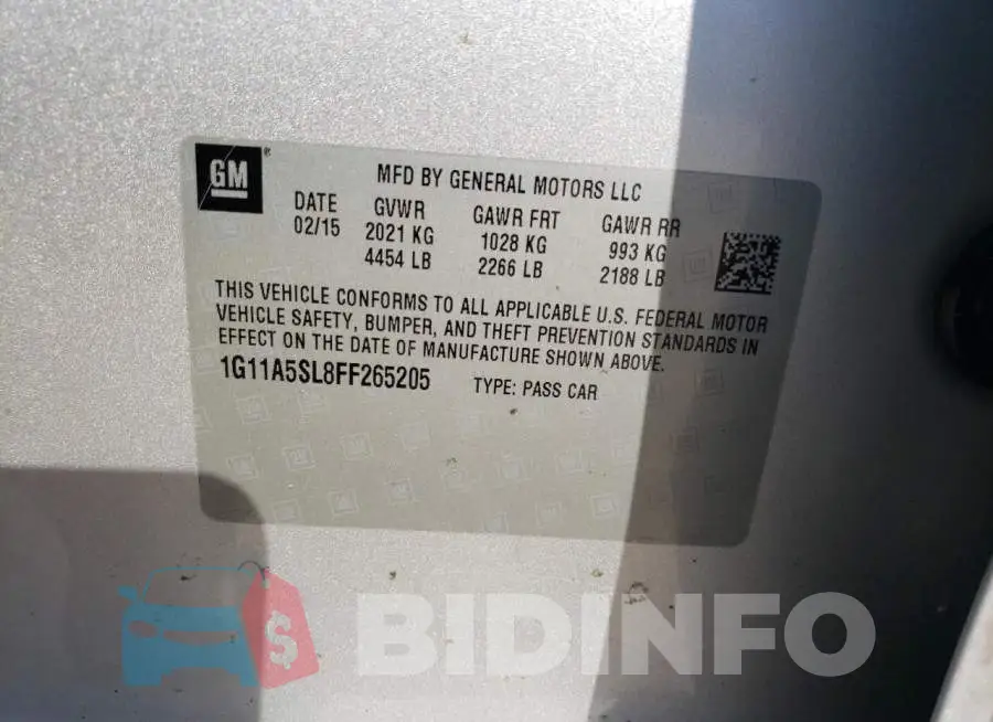 1G11A5SL8FF265205 Photo# 12