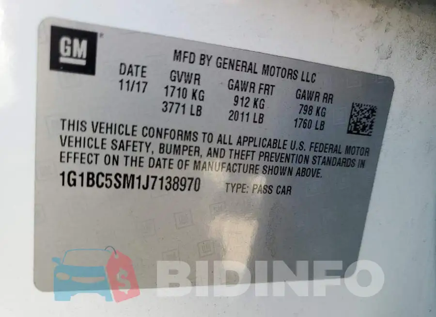 1G1BC5SM1J7138970 Photo# 12