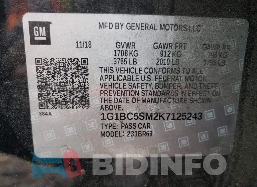 1G1BC5SM2K7125243 Photo# 13