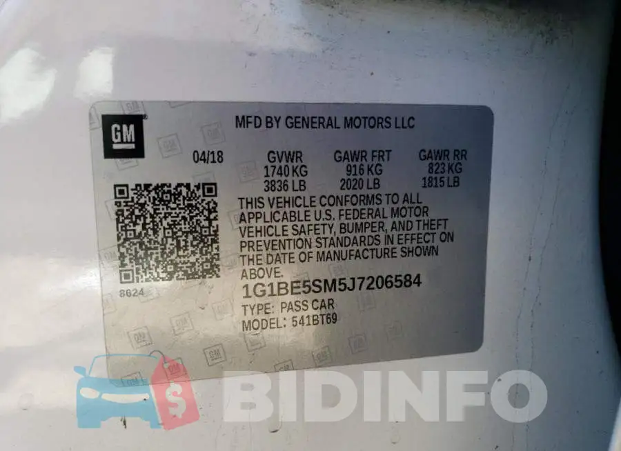 1G1BE5SM5J7206584 Photo# 12
