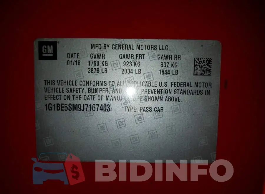 1G1BE5SM9J7167403 Photo# 10