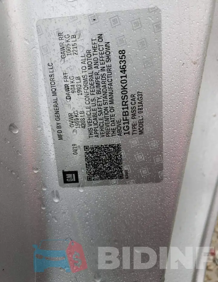 1G1FB1RS0K0146358 Photo# 12