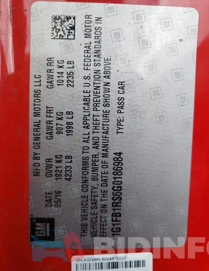 1G1FB1RS6G0186984 Photo# 12