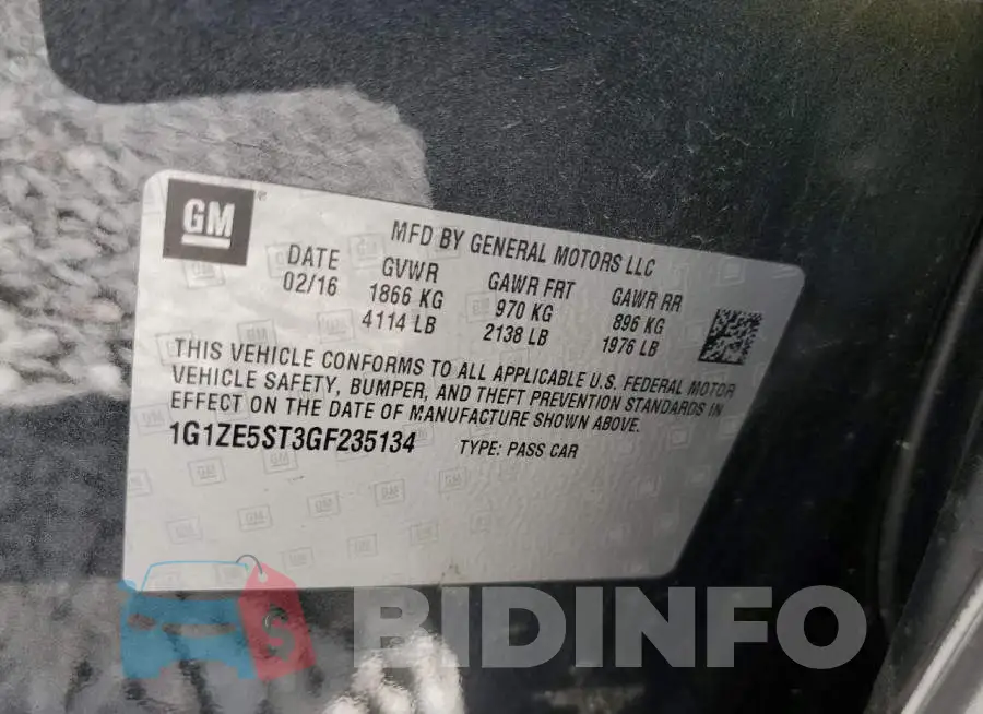 1G1ZE5ST3GF235134 Photo# 12
