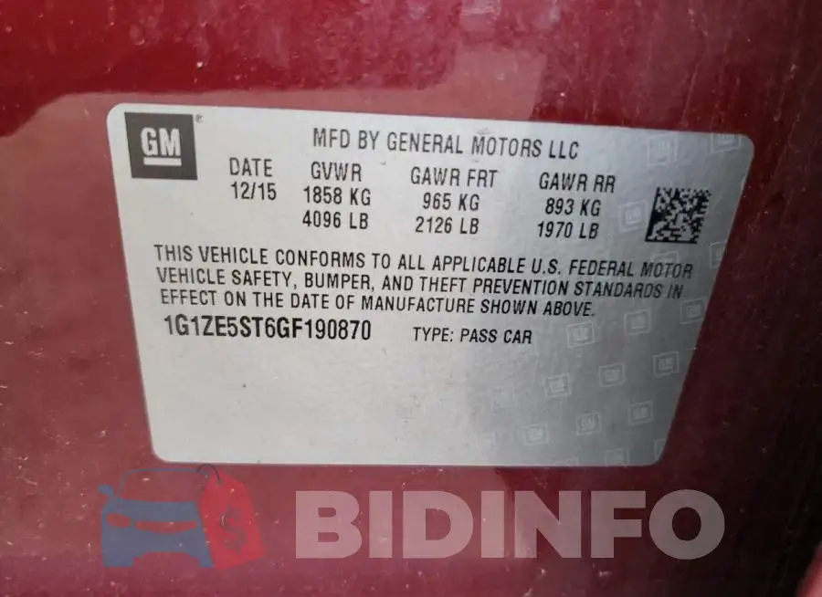 1G1ZE5ST6GF190870 Photo# 12