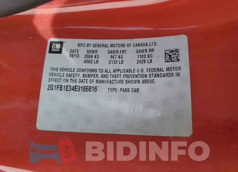 2G1FB1E34E9166816 Photo# 13