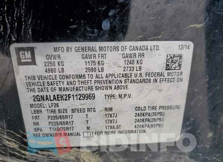 2GNALAEK2F1129969 Photo# 13