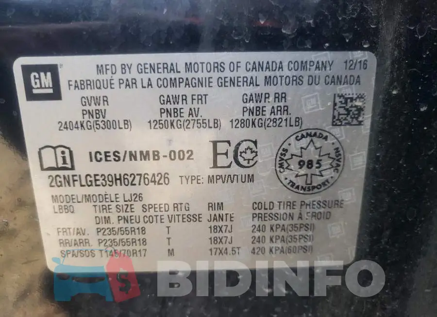 2GNFLGE39H6276426 Photo# 14
