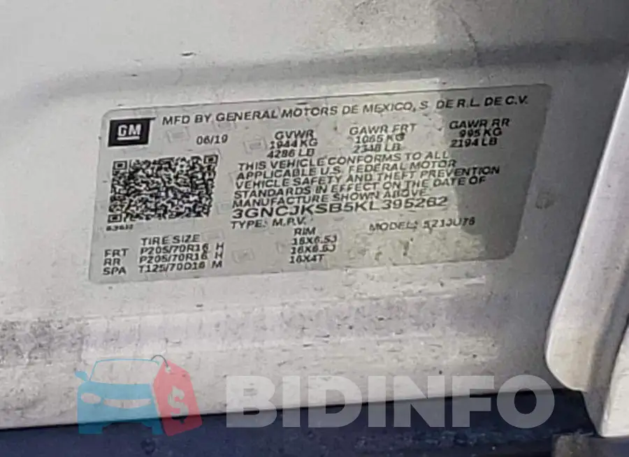 3GNCJKSB5KL395262 Photo# 12