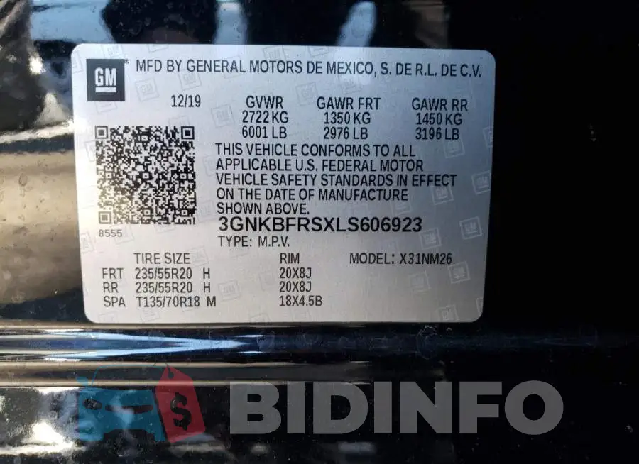 3GNKBFRSXLS606923 Photo# 13