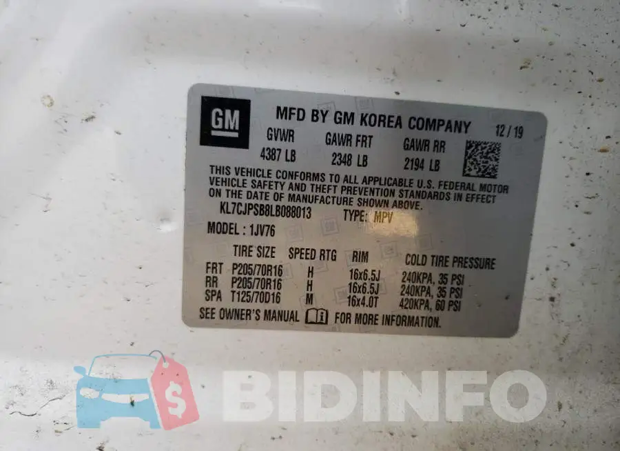 KL7CJPSB8LB088013 Photo# 12