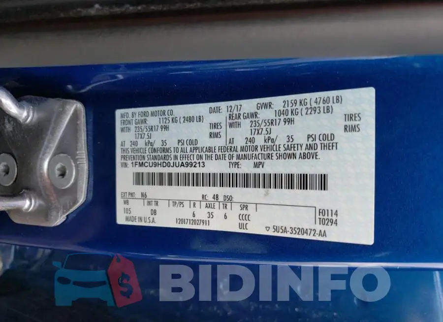 1FMCU9HD0JUA99213 Photo# 13