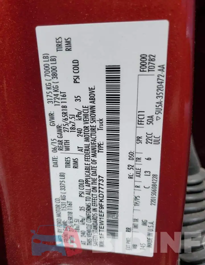 1FTEW1EF9FKD77737 Photo# 12