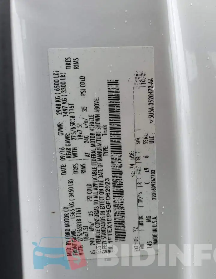 1FTEX1EP5GFD62023 Photo# 12