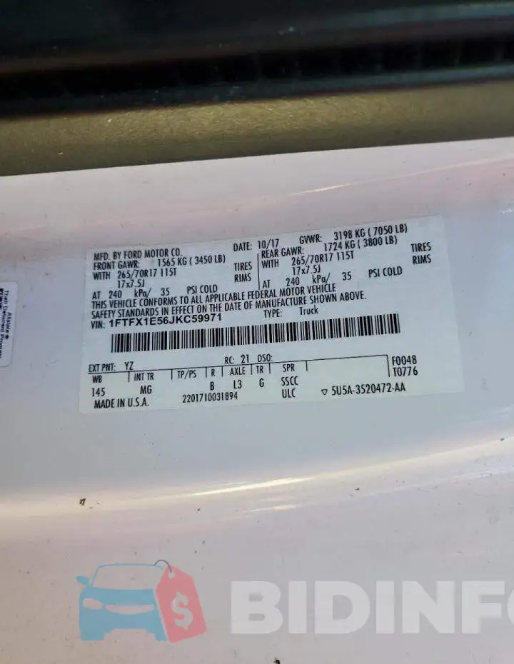 1FTFX1E56JKC59971 Photo# 12