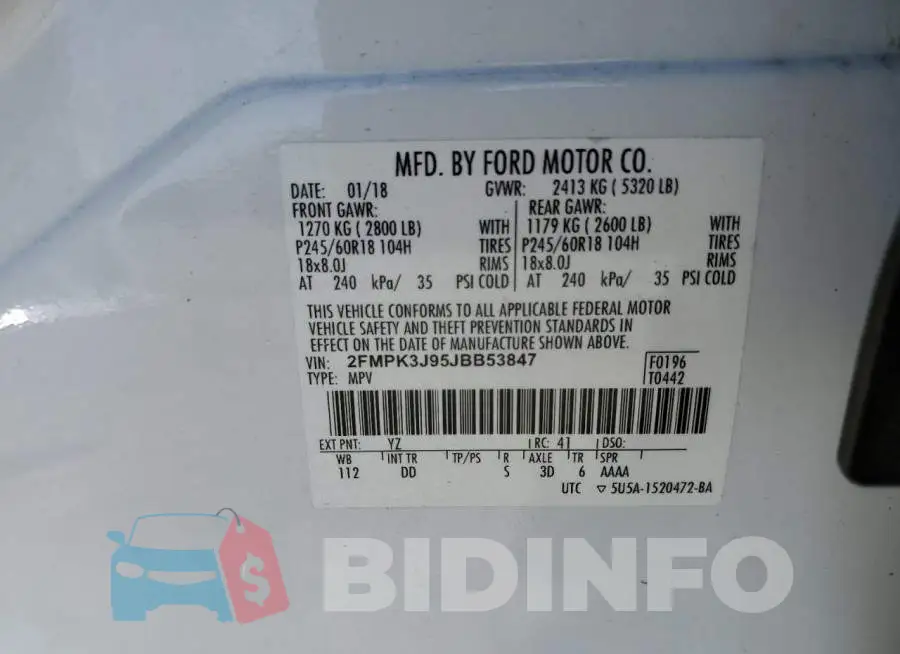 2FMPK3J95JBB53847 Photo# 12