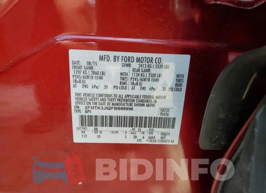 2FMTK3J92FBB88996 Photo# 13