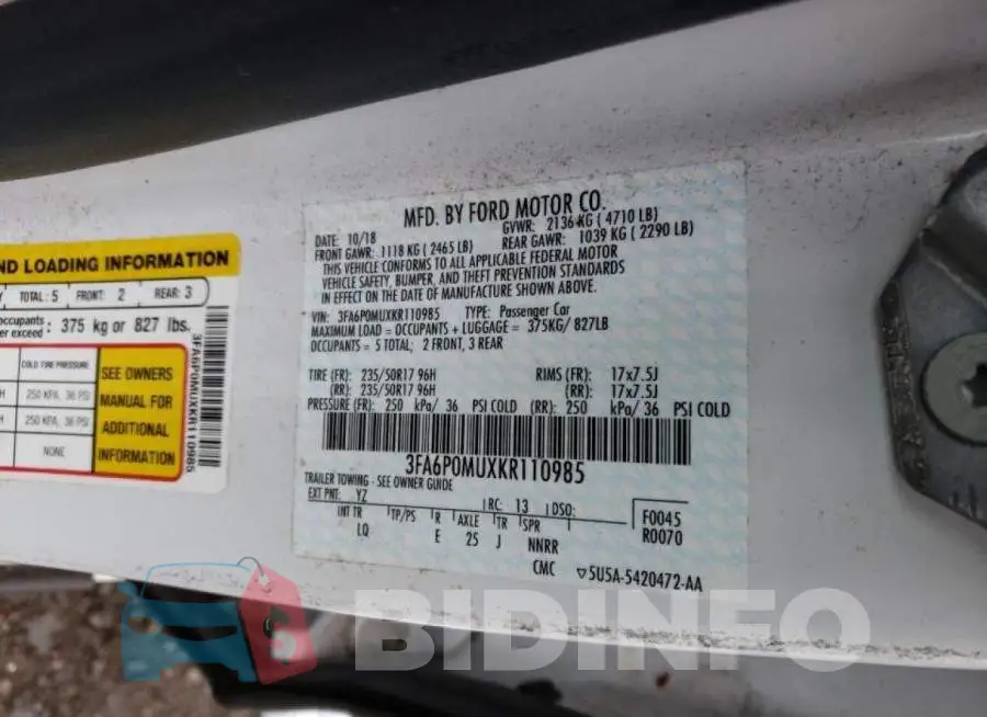 3FA6P0MUXKR110985 Photo# 10