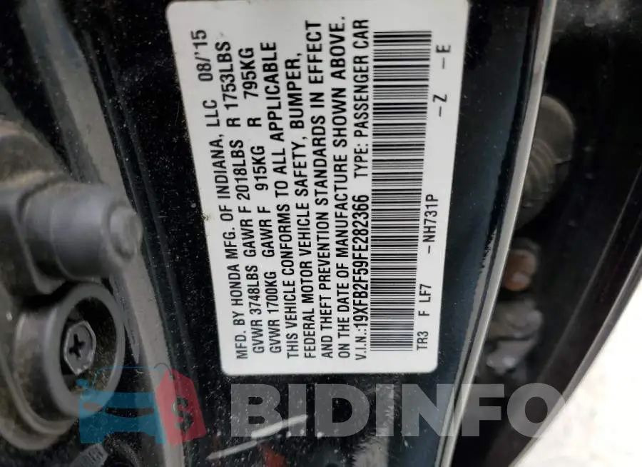 19XFB2F59FE282366 Photo# 12