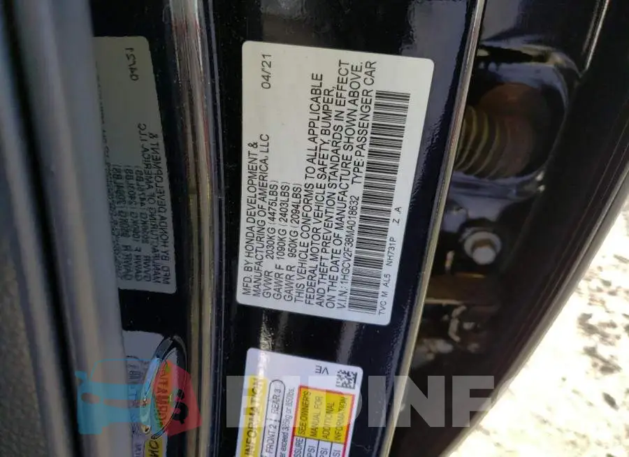 1HGCV2F38MA018632 Photo# 12