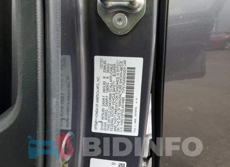 1HGCV2F92LA010495 Photo# 12