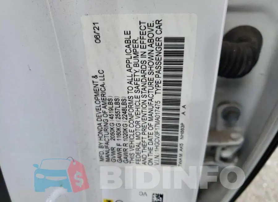 1HGCV3F17MA017475 Photo# 12