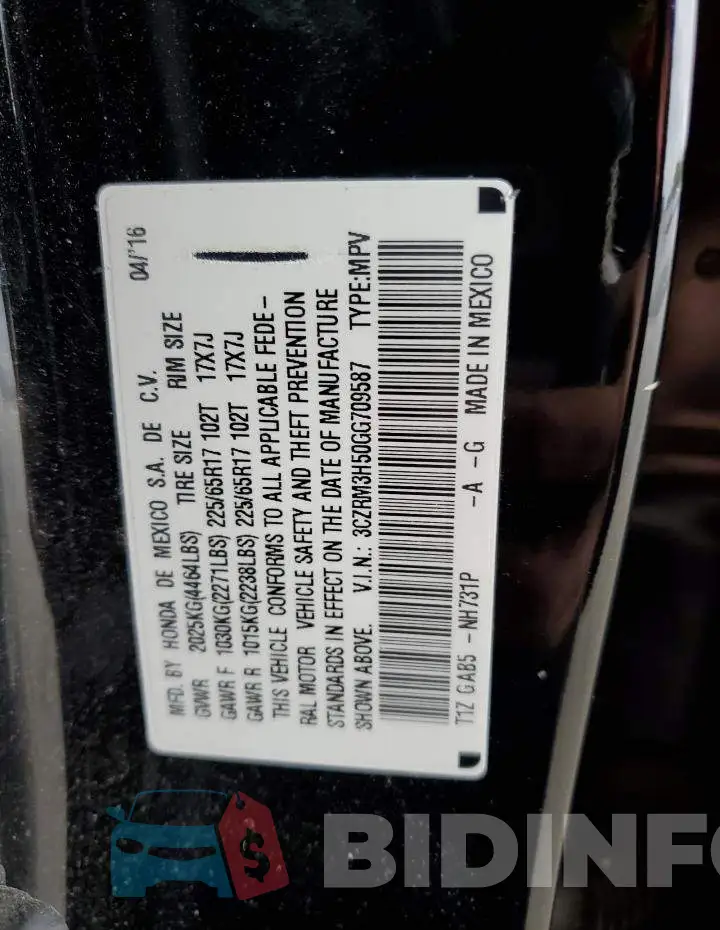 3CZRM3H50GG709587 Photo# 13