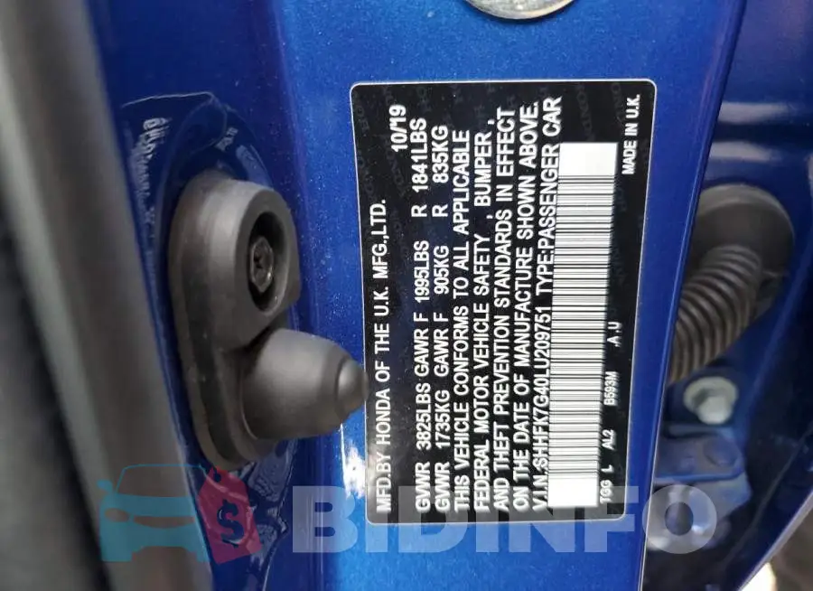 SHHFK7G40LU209751 Photo# 13