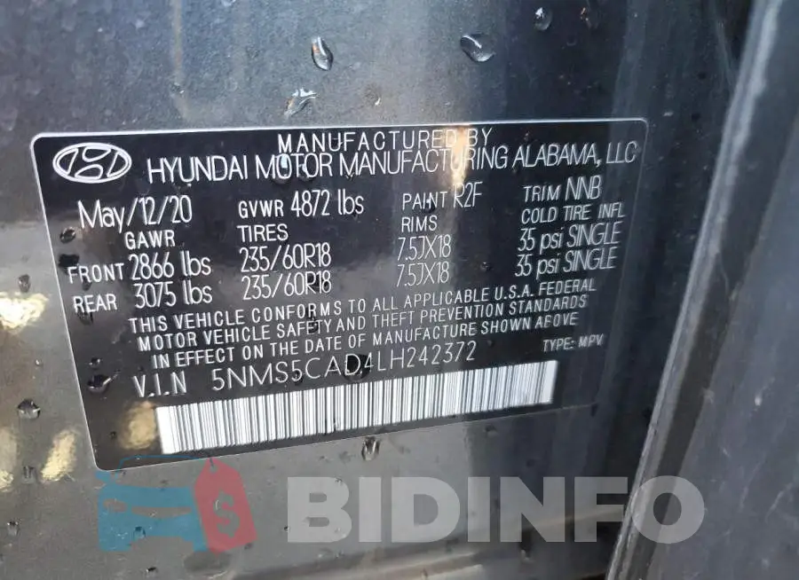 5NMS5CAD4LH242372 Photo# 13