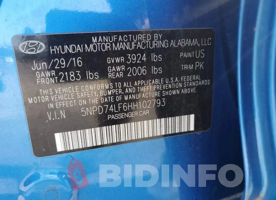 5NPD74LF6HH102793 Photo# 12