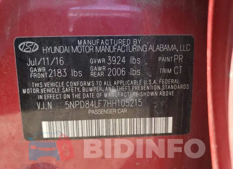 5NPD84LF7HH105215 Photo# 12