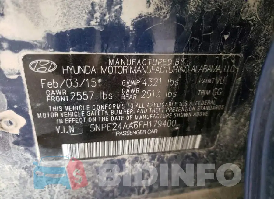 5NPE24AA6FH179400 Photo# 12