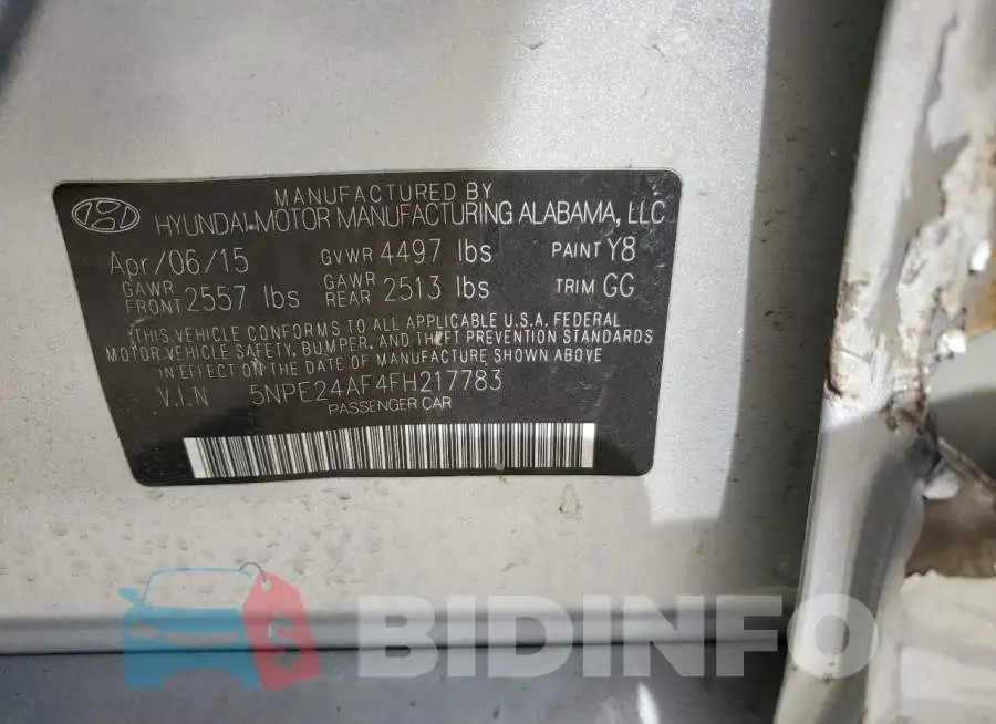 5NPE24AF4FH217783 Photo# 12