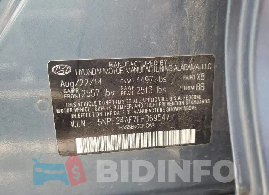 5NPE24AF7FH069547 Photo# 12