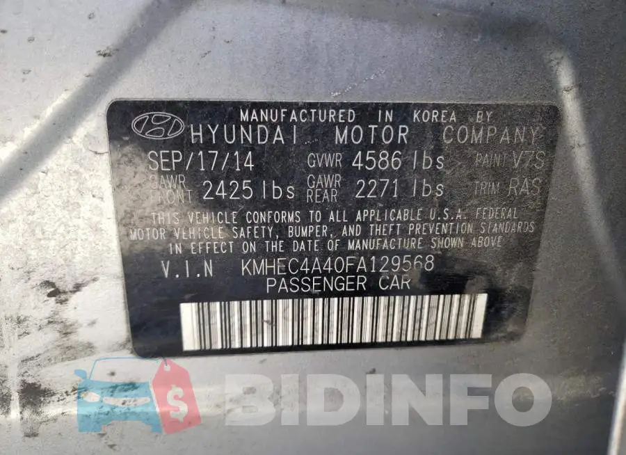 KMHEC4A40FA129568 Photo# 12
