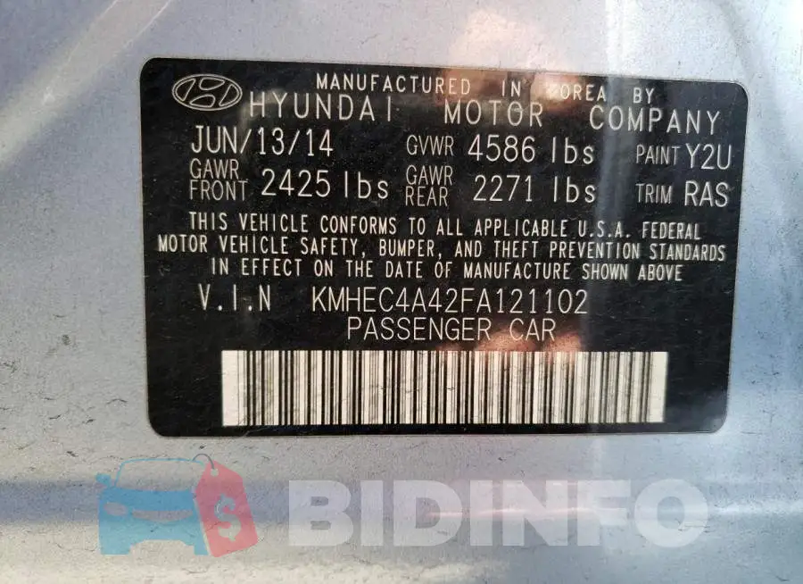 KMHEC4A42FA121102 Photo# 12