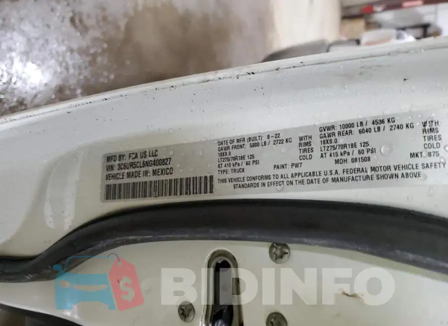 3C6UR5CL6NG400827 Photo# 12
