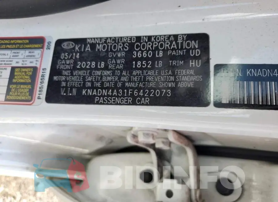 KNADN4A31F6422073 Photo# 12