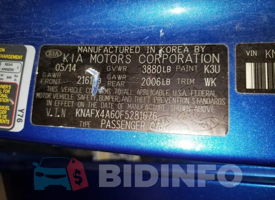 KNAFX4A60F5281676 Photo# 13