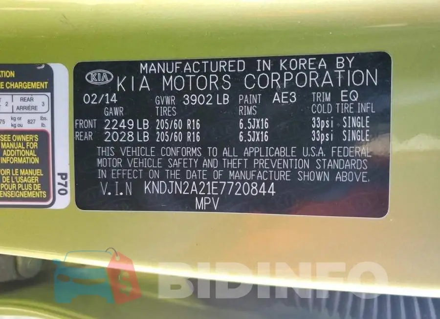 KNDJN2A21E7720844 Photo# 12
