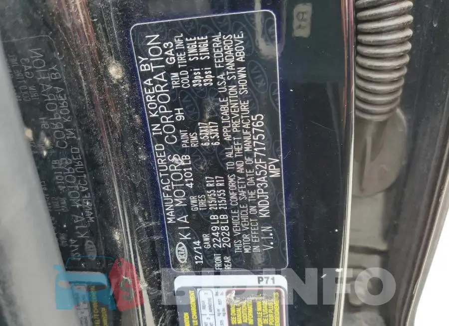 KNDJP3A52F7175765 Photo# 12