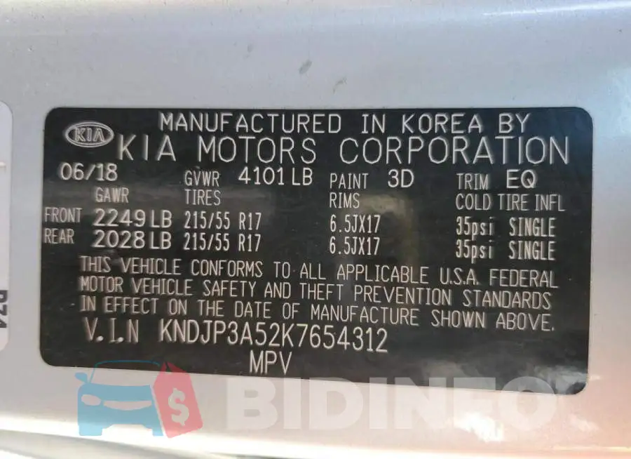 KNDJP3A52K7654312 Photo# 12