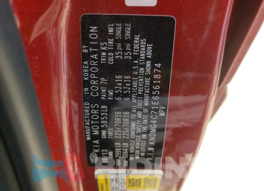 KNDMG4C71E6561874 Photo# 13