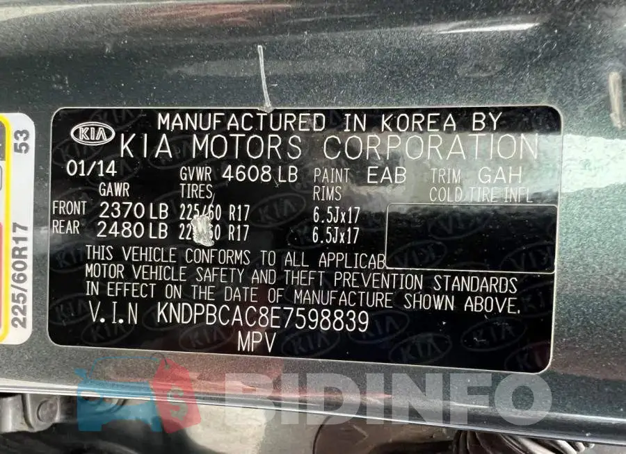 KNDPBCAC8E7598839 Photo# 10