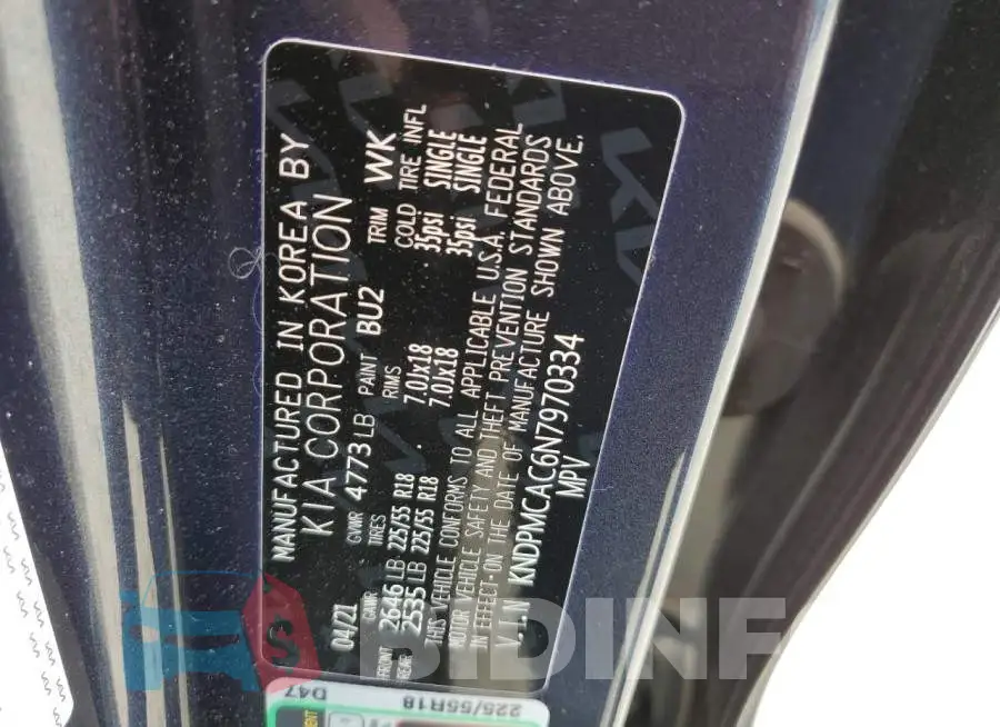 KNDPMCAC6N7970334 Photo# 10