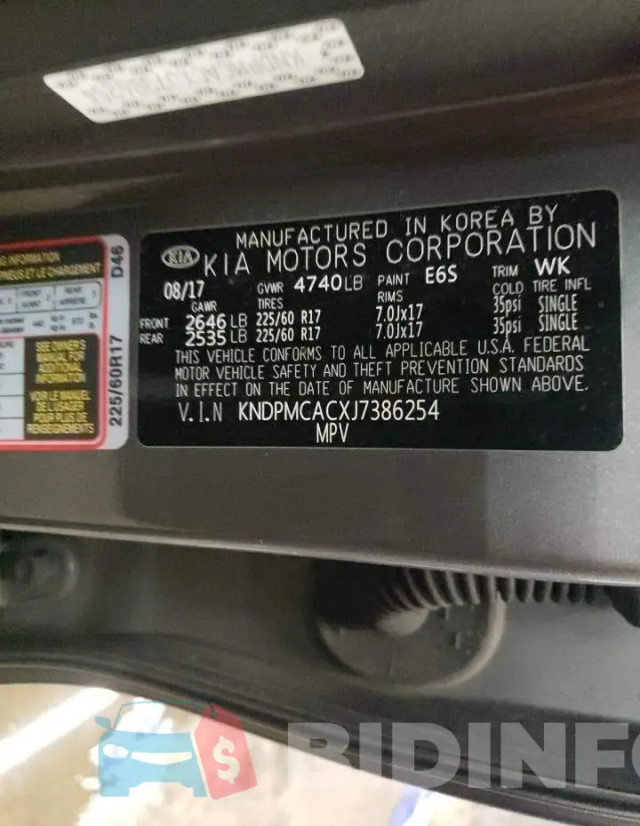 KNDPMCACXJ7386254 Photo# 13