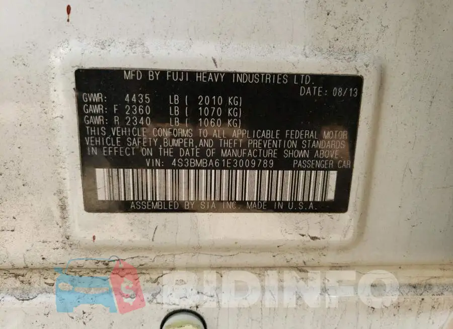 4S3BMBA61E3009789 Photo# 13